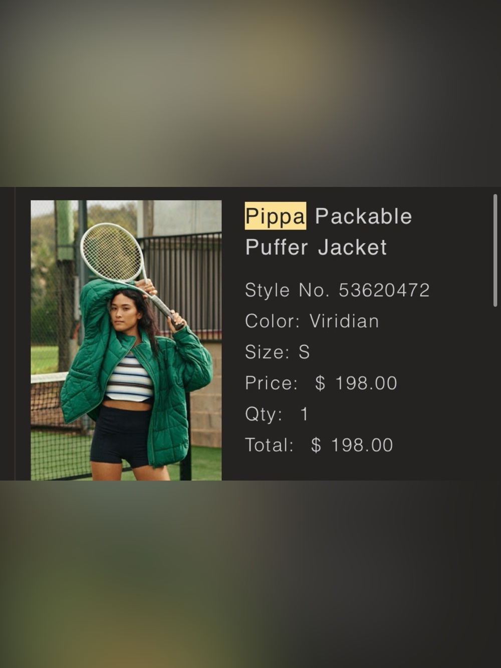 Pippa packable puffer FP movement